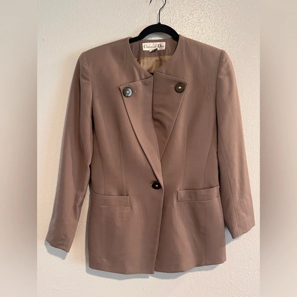 Vintage Christian Dior 100% Wool Tailored Coat Blazer Women’s Size 4 | 90s